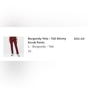 Burgundy Yola - Tall Skinny Scrub Pants
L - Burgundy - Tall